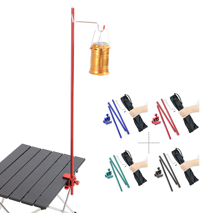 Suporte de luz dobrável de alumínio portátil para acampamento ao ar livre