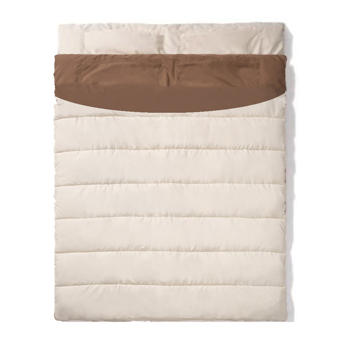 Saco de dormir duplo ultraleve para exterior com travesseiros