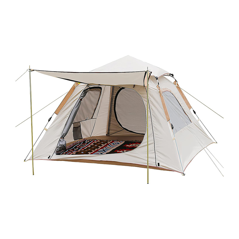 Tenda de acampamento familiar automática para 2 a 4 pessoas com proteção solar