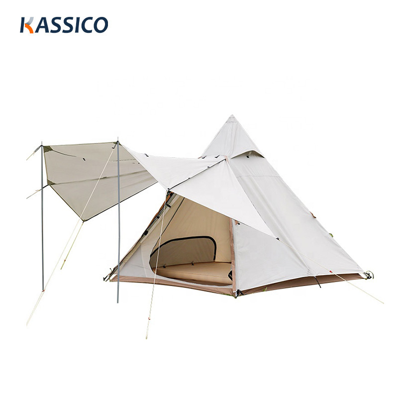 Tenda de acampamento em pirâmide com abrigo solar - para viagens, jardim e festas