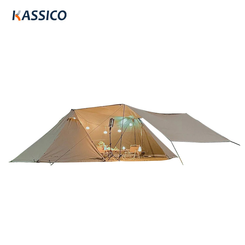 Tenda de lona de luxo com cobertura e abrigo solar