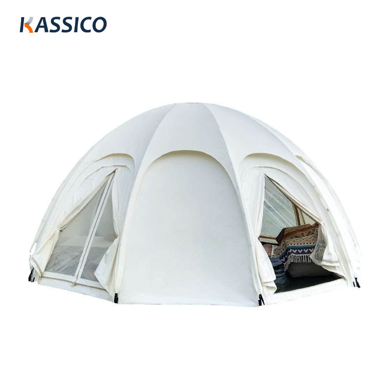 Tenda de acampamento de luxo em lona Hemisphere para resorts e acampamentos