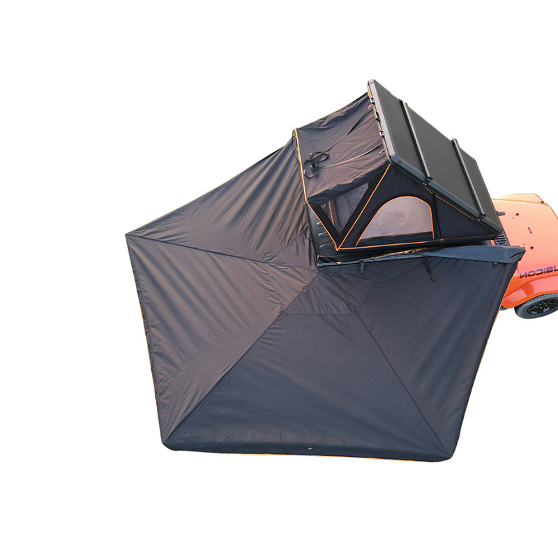 Tenda lateral para carro hexagonal de 270 graus, tipo pentagonal, em formato de leque