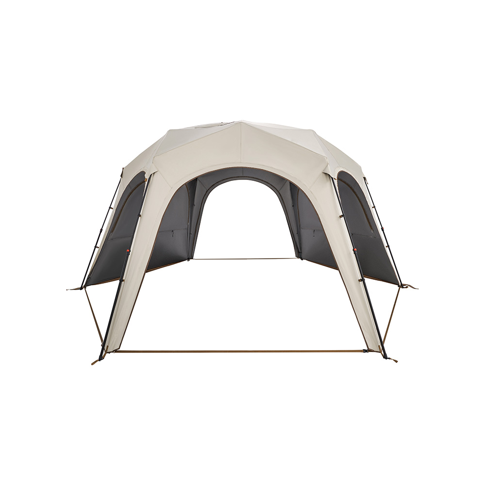 Tenda de acampamento com cobertura hexagonal e modular expansível