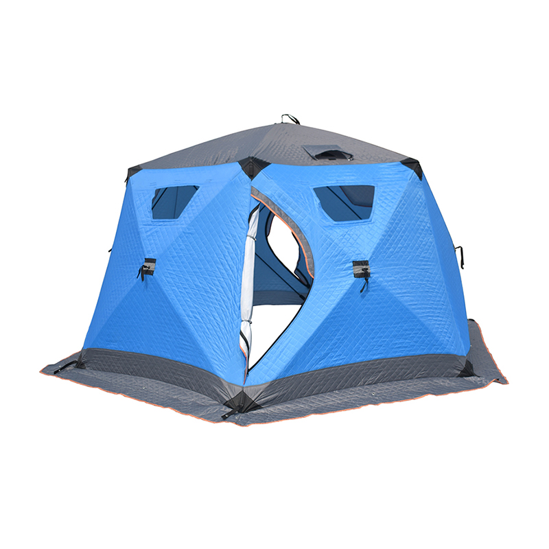 Tenda de pesca no gelo dobrável com isolamento para áreas externas - portátil, reforçada, para várias pessoas