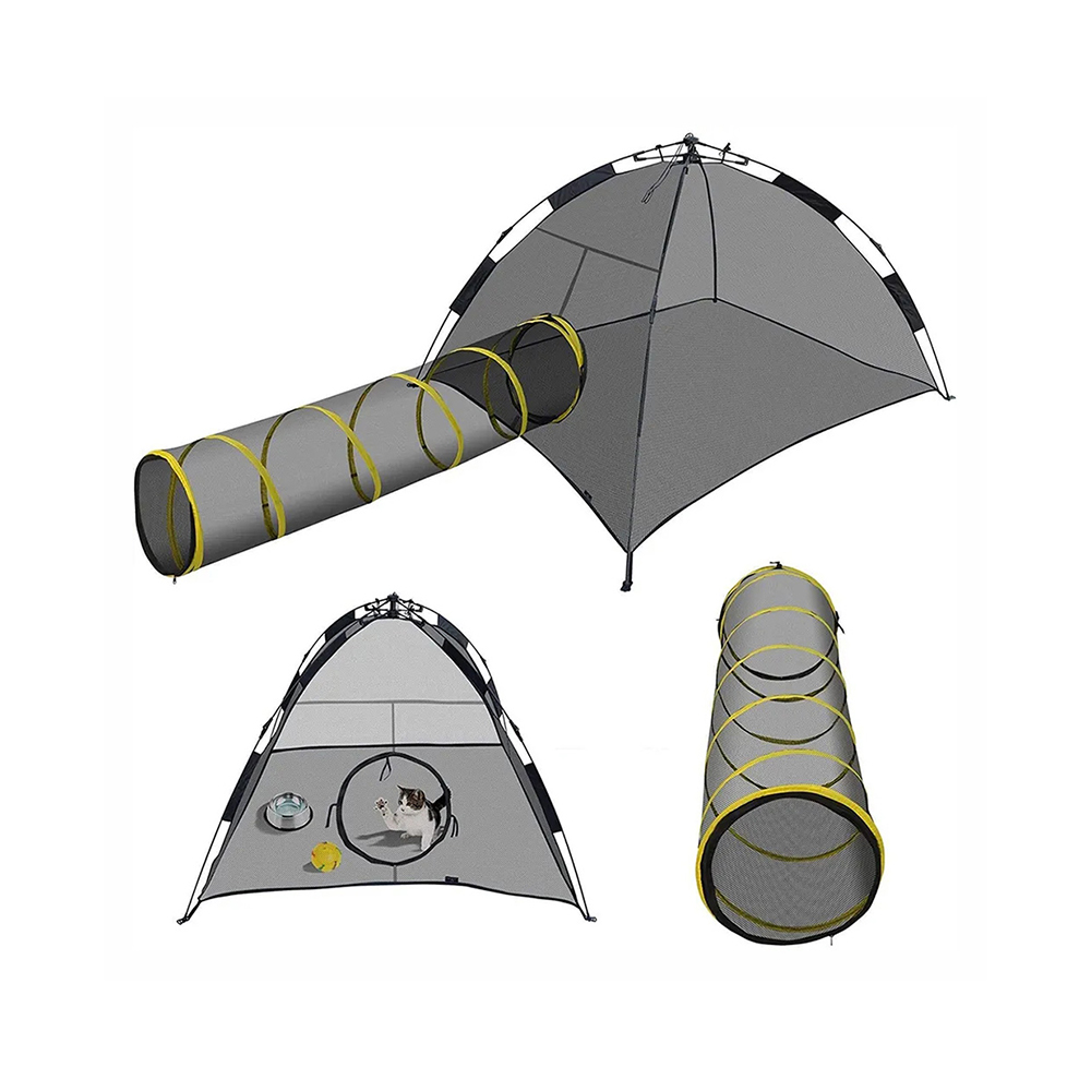 Tenda de brincar para gatos ao ar livre - Cercadinho de tubo tipo túnel para animais pequenos