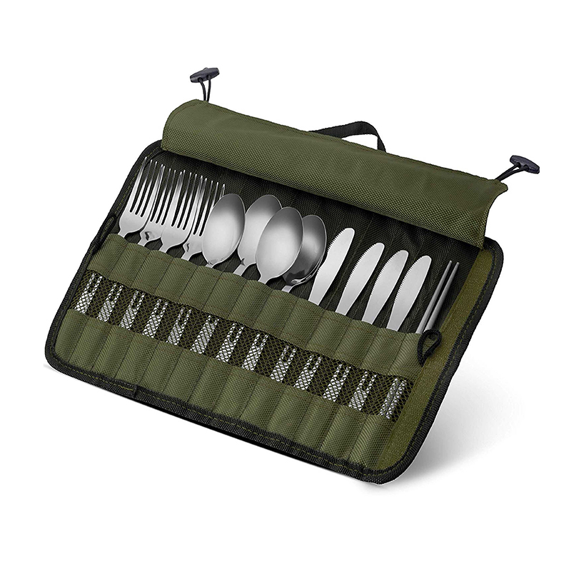 Conjunto de utensílios de piquenique de aço inoxidável com 13 peças