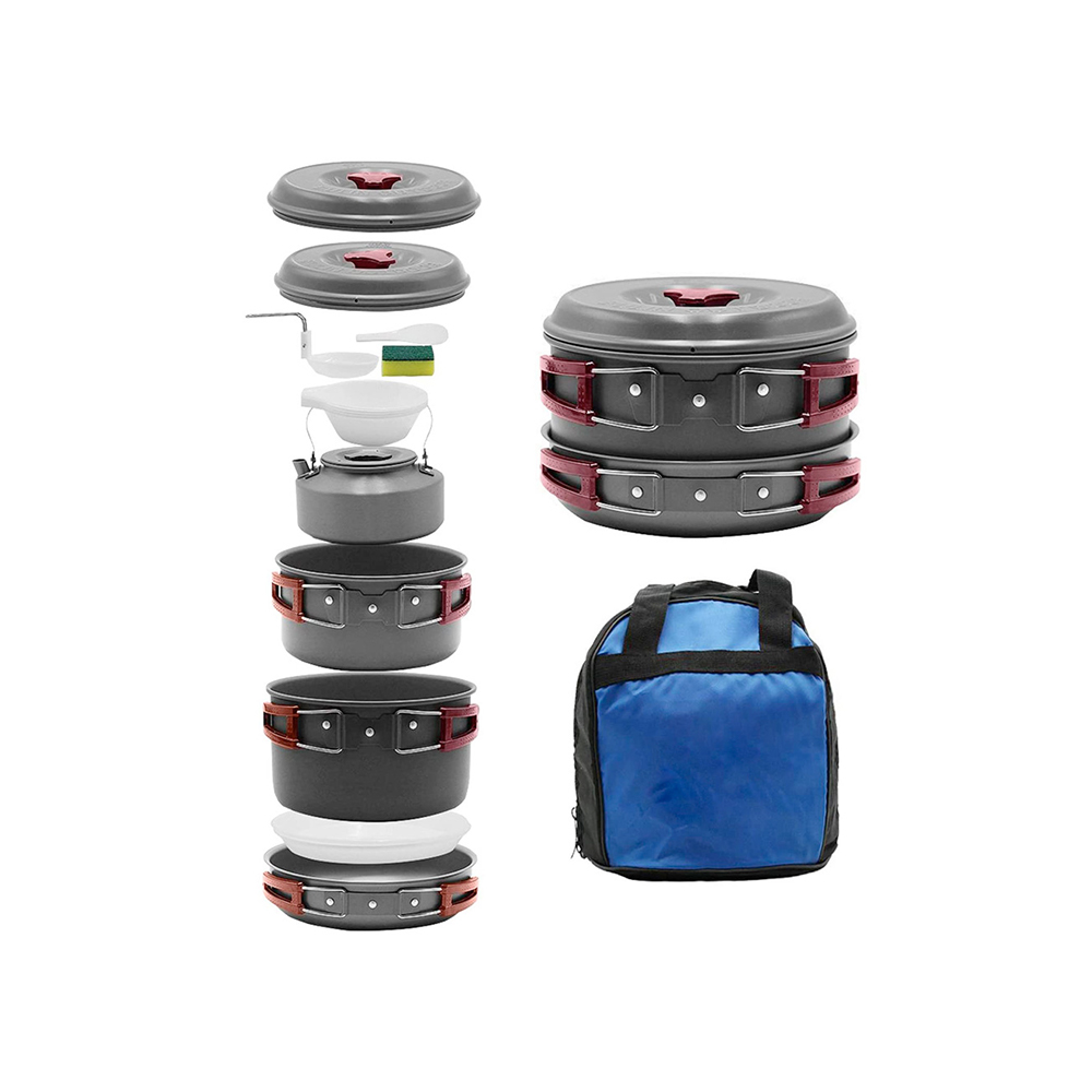 Conjunto de utensílios de cozinha para camping | Panelas e frigideiras para cozinhar ao ar livre