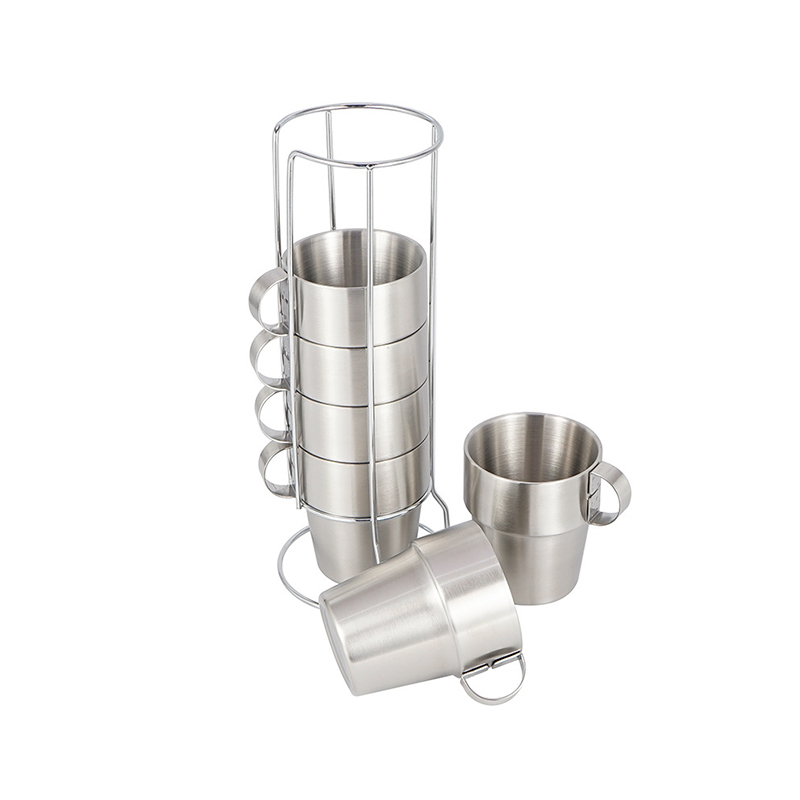 Conjunto de copos de dupla camada de aço inoxidável para exterior de 4-6 unidades