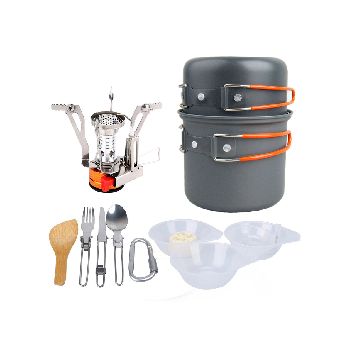 Conjunto de utensílios de cozinha para acampamento com 11 peças