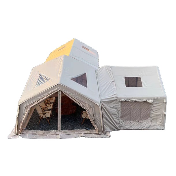 Tenda de ar inflável à prova d'água combinada para acampamento familiar ao ar livre