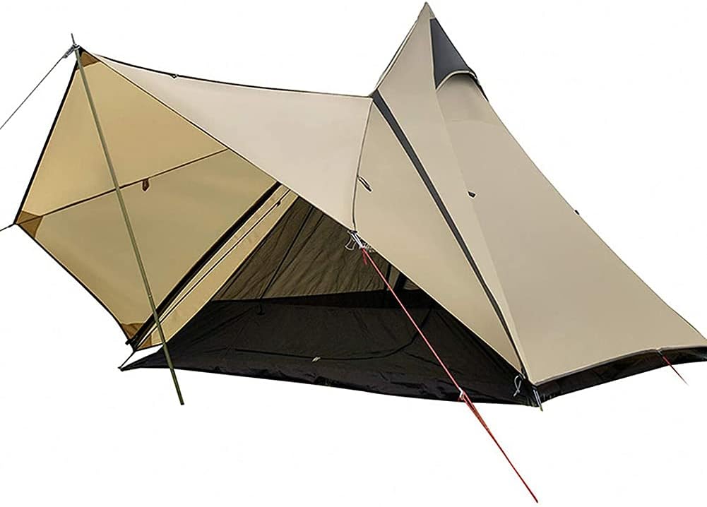Tenda Camping Pyramid Indian Tipi - Proteção Solar, Camadas Duplas, 4 Estações
