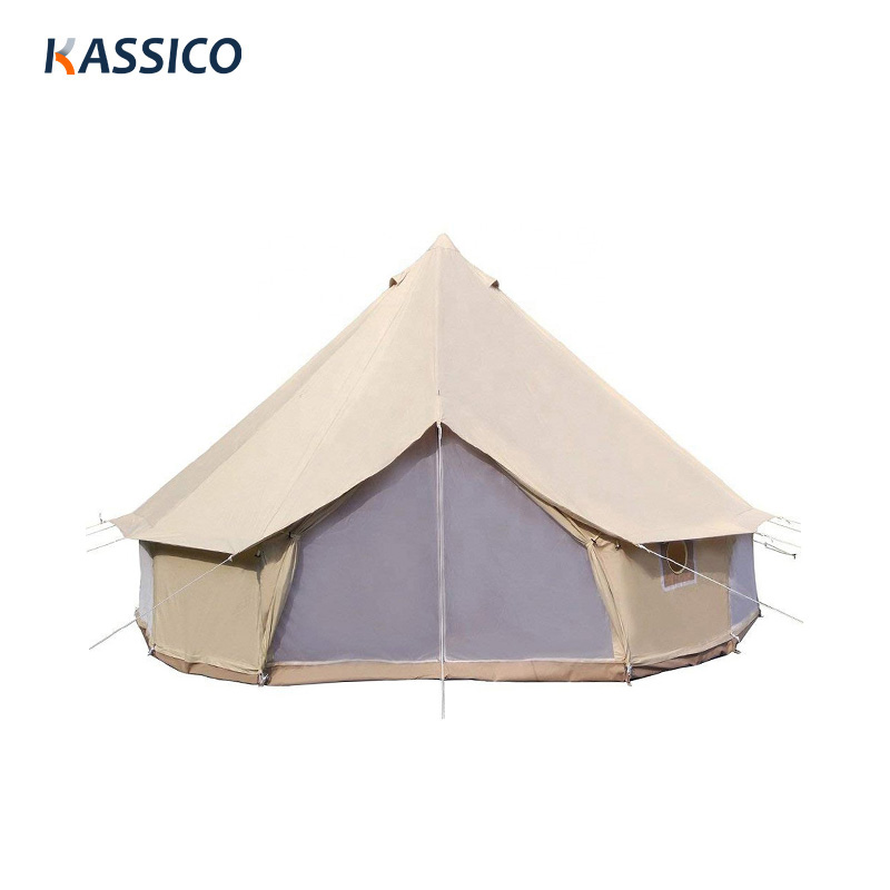 Tenda de lona de luxo com sino de 3/4/5/6 m - Camping e áreas de camping para famílias